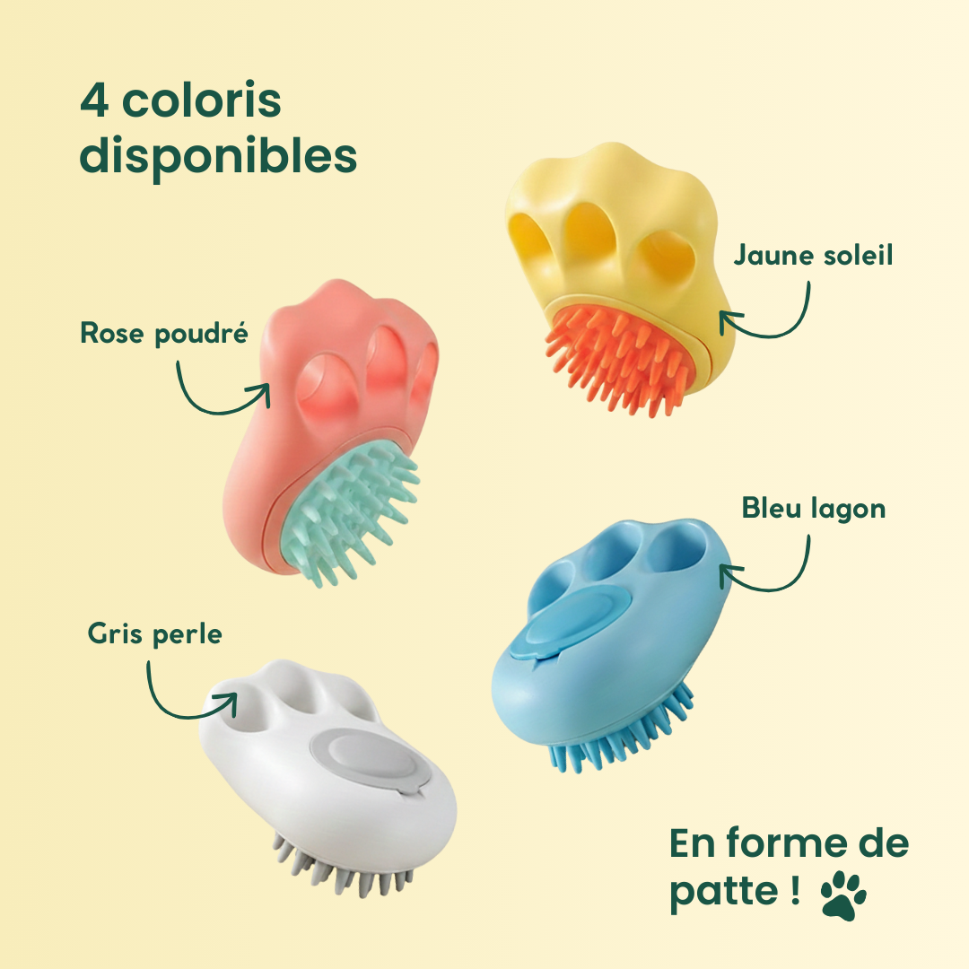 Brosse de bain et toilettage pour animaux – Forme patte