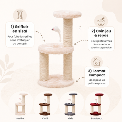 Arbre à chat compact 3 niveaux