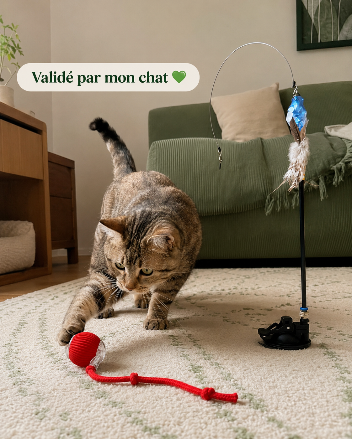 Balle interactive automatique pour chat