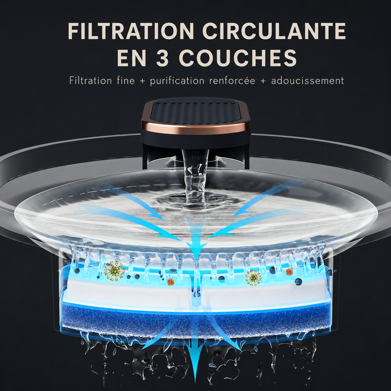 Fontaine à eau USB pour chien et chat