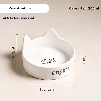 Dimensions de la gamelle en céramique blanche pour chat