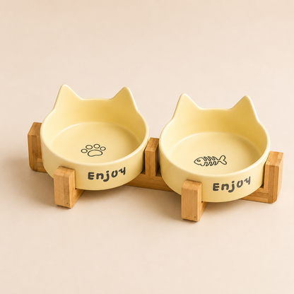 Gamelle céramique surélevée pour chat
