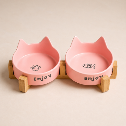 Gamelle céramique surélevée pour chat