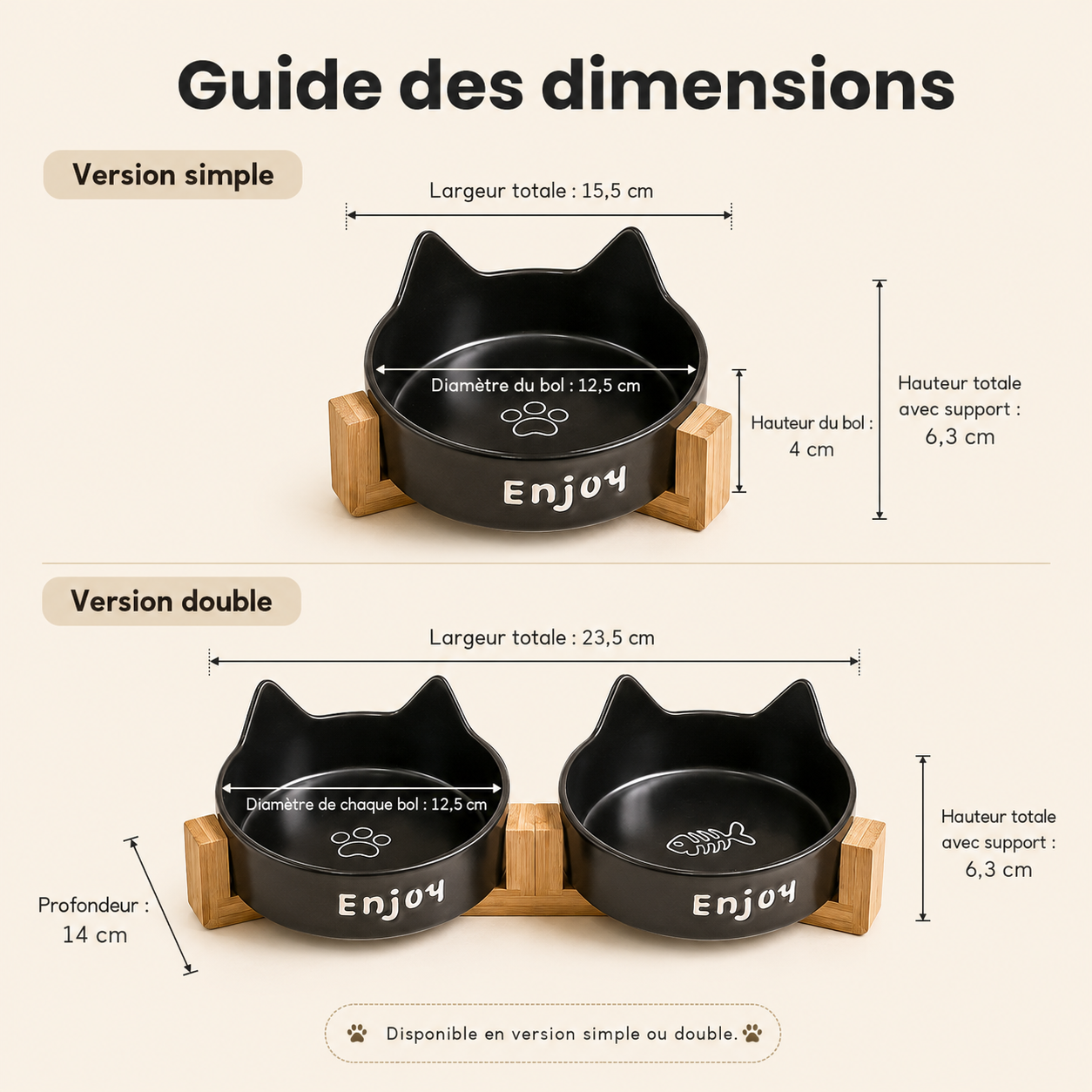 Gamelle céramique surélevée pour chat