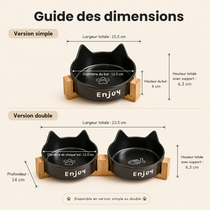Gamelle céramique surélevée pour chat
