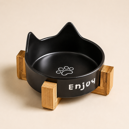 Gamelle céramique surélevée pour chat