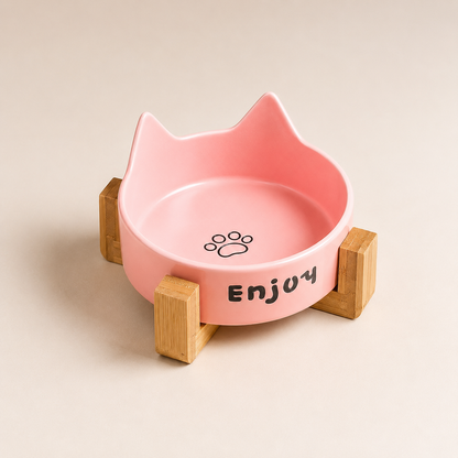 Gamelle céramique surélevée pour chat
