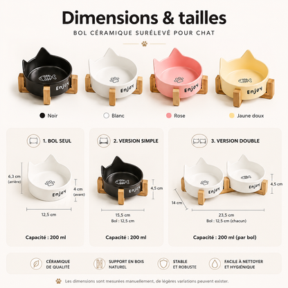 Gamelle céramique surélevée pour chat