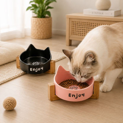 Gamelle céramique surélevée pour chat