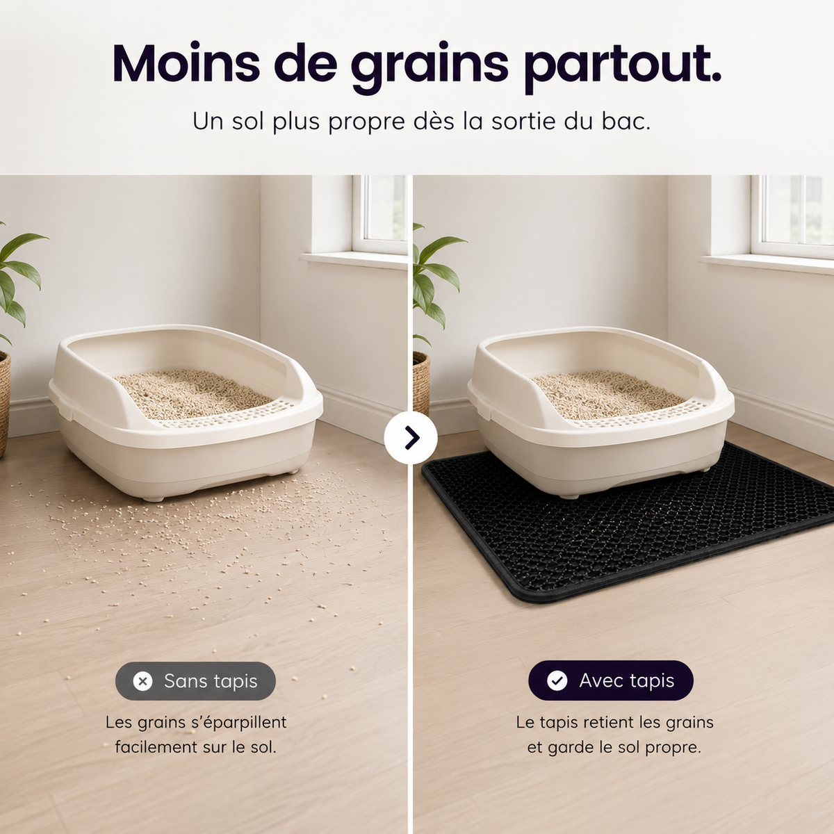 Tapis de litière pour chat