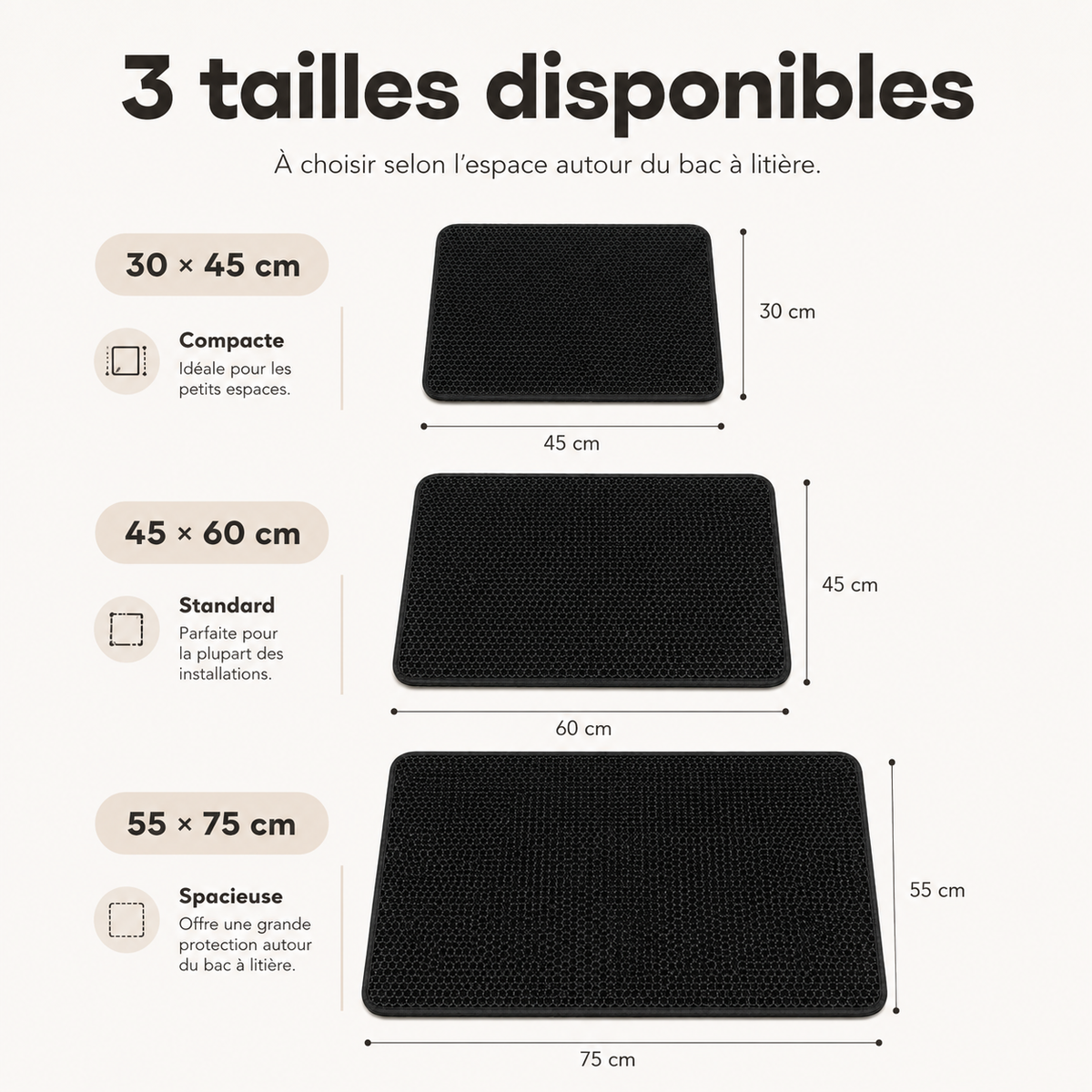 Tapis de litière pour chat